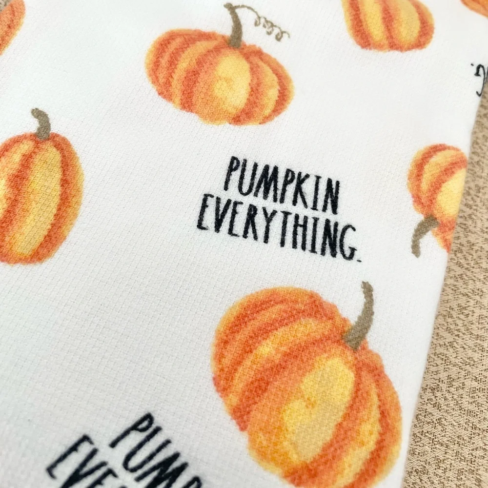 🆕Rae Dunn 2PK PUMPKIN EVERYTHING Kitchen Towels